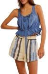 Free People Alana Lace Insert Boho Tank Top