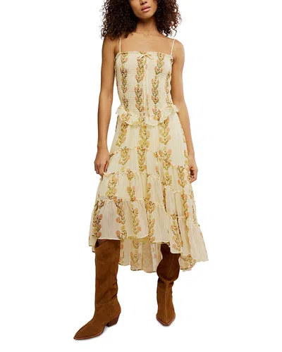 FREE PEOPLE ALEJANDRA FLORAL MIDI DRESS