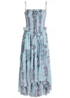 Free People Alejandra Floral Tiered Chiffon Midi Dress In Blue