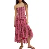 Free People Alejandra Smocked Bodice Tiered Sundress In Pink
