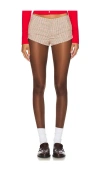 Free People Alessia Micro Short In Tan & Red Combo