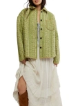 Free People Alexie Print Boxy Quilted Jacket In Green