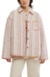 Free People Alexie Print Boxy Quilted Jacket In White