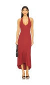 Free People Alix Halter Midi Dress In Brick