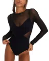 Free People All An Illusion Bodysuit In Black
