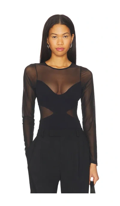 Free People All An Illusion Bodysuit In Black