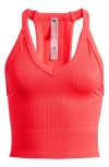 Free People All Clear Crop Racerback Tank In Red