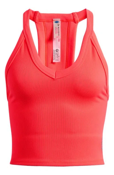 Free People All Clear Crop Racerback Tank In Red