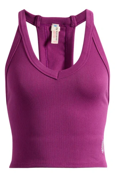 Free People All Clear Crop Racerback Tank In Purple