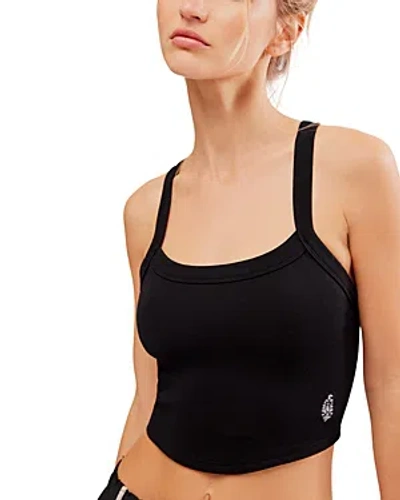 Free People All Clear Cropped Sleeveless Top In Black