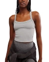 Free People All Clear Cropped Sleeveless Top In Heather Grey