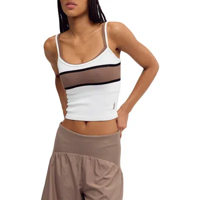 Free People All Clear Rib Tank In Ivory Combo