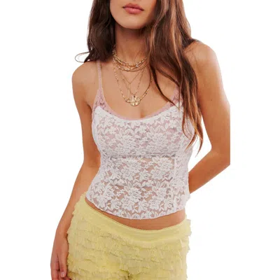 Free People All Day Lace Camisole In Bright White