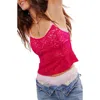 Free People All Day Lace Camisole In Piping Hot Pink