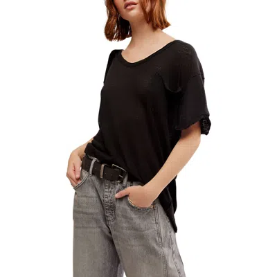 Free People All I Need Oversize Tee In Washed Black