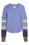 Free People We The Free All In Cuff Top In Indigo Combo In Indigo Combo