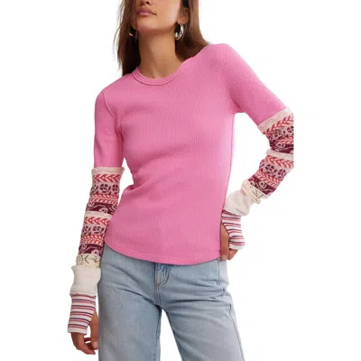 Free People All In Cuff Knit Top In Multi