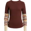 Free People All In Cuff Knit Top In Red