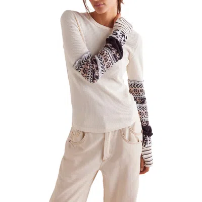 Free People All In Cuff Knit Top In White