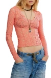 Free People All Night Long Lace Top In Pink