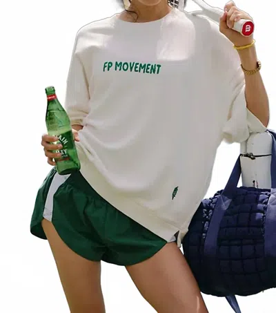 Free People All Star Embroidered Pullover In White Combo In Green
