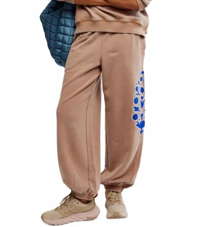 Free People All Star Embroidered Sweatpants In Twig Combo In Brown