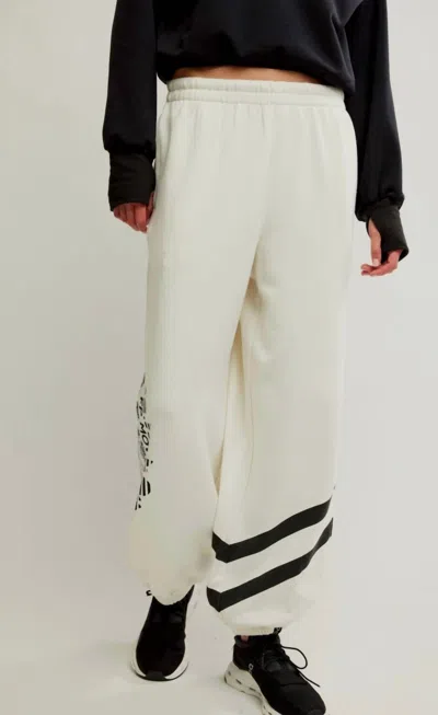 FREE PEOPLE ALL STAR LOGO PANTS IN IVORY/BLACK COMBO