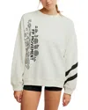 Free People All Star Logo Pullover Sweatshirt In Ivory/black Combo