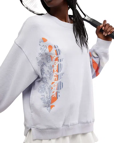 Free People All Star Logo Pullover Sweatshirt In Steel/flame Combo