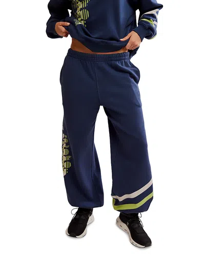 Free People All Star Logo Sweatpants In Navy Sport Mode
