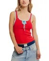 Free People All Star Sweater Tank In Atlas Red Combo