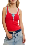Free People All Star Sweater Tank In Atlas Red Combo
