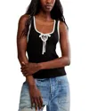 Free People All Star Sweater Tank In Black Combo