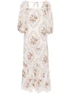 Free People All The Attitude Floral-print Cotton Maxi Dress In Neutrals