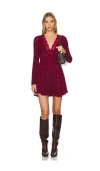 Free People All Yours Lace Long Sleeve Minidress In Red