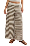 Free People Allyson Stripe Wide Leg Pants In Neutral