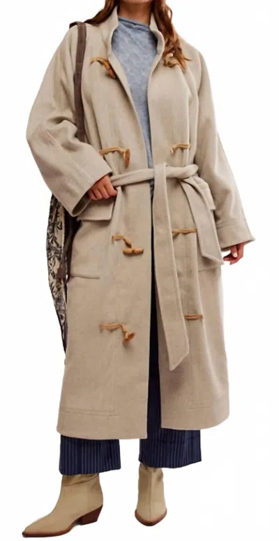 Free People Alma Duffle Coat In Beige In Neutral