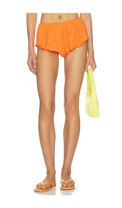 Free People Alma Flutter Bikini Bottom In Orange