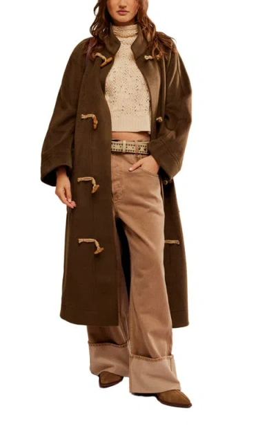 Free People Alma Long Duffle Coat In Beech