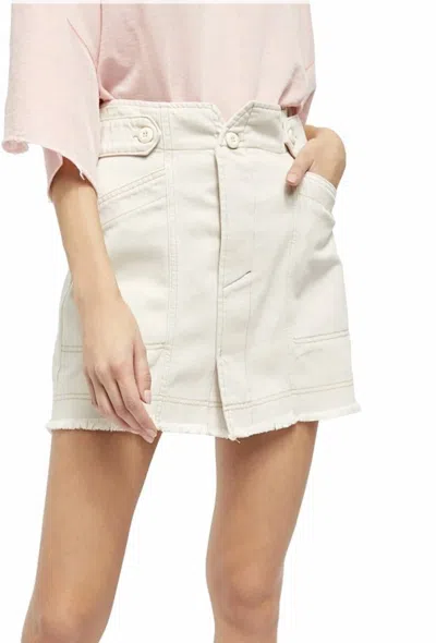 Free People Alpha Utility Mini Skirt In Sand In White