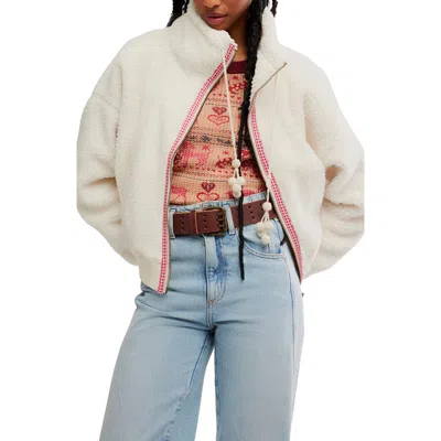 Free People Alpine High Pile Fleece Sweater In White