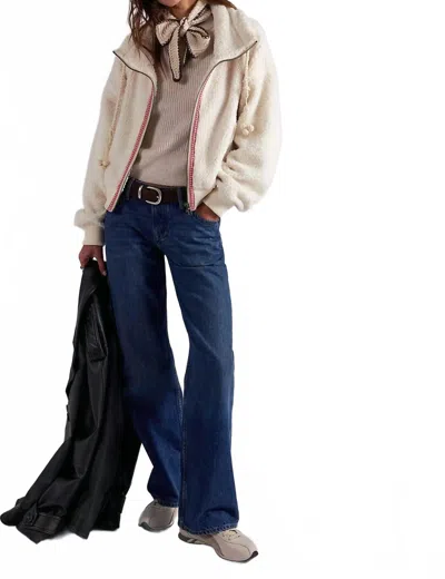 Free People Alpine Sherpa Cardigan Jacket In White Swan In Neutral