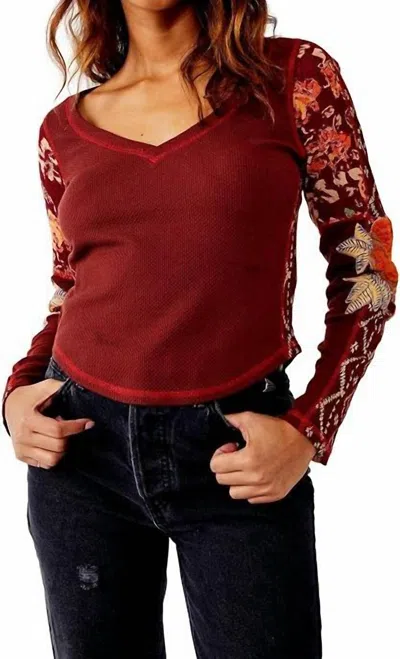 Free People Amara Top In Garnet Grotto In Multi