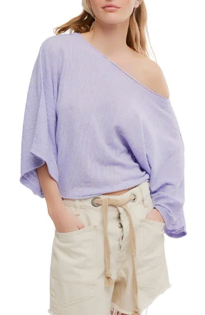 Free People Amber Breeze Linen Blend Sweater In Purple
