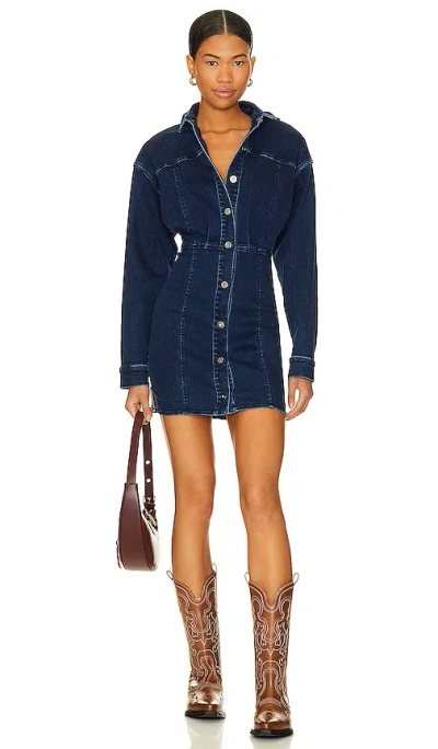 Free People Amber Denim Dress In Dark Indigo