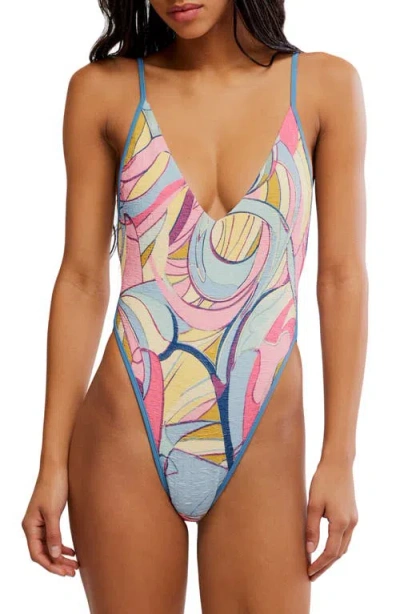 Free People Amber Printed One-piece Swimsuit In Multi
