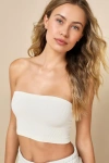 FREE PEOPLE AMELIA IVORY RIBBED STRAPLESS BRALETTE