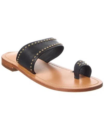 Free People Amelie Tiny Stud Leather Sandal In Black