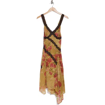 Free People Amphora Asymmetric Midi Dress In Gold