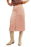 Free People Analise Polka Dot Button-up Midi Skirt
